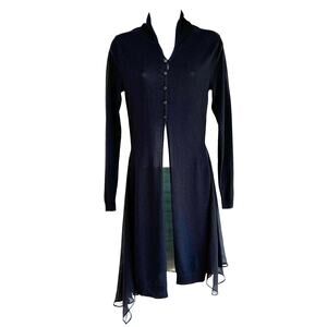 SCEE Whimsigoth Asymmetrical Mixed Media Long Sweater Size Small Witchy Vixen